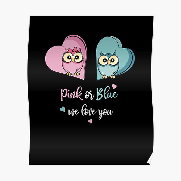 Pink Or Blue We Love You V2 Poster For Sale By Teetimeguys Redbubble 