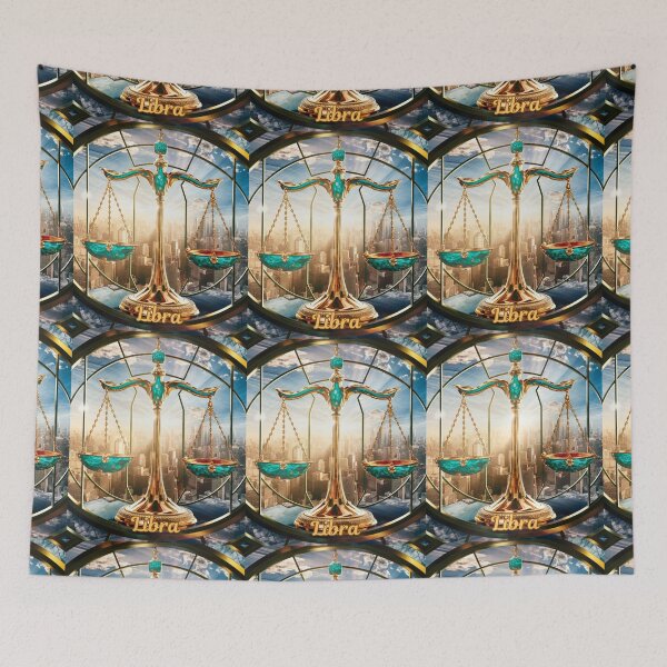 Item preview, Libra Zodiac, stained glass designed and sold by ZodiacWonders.