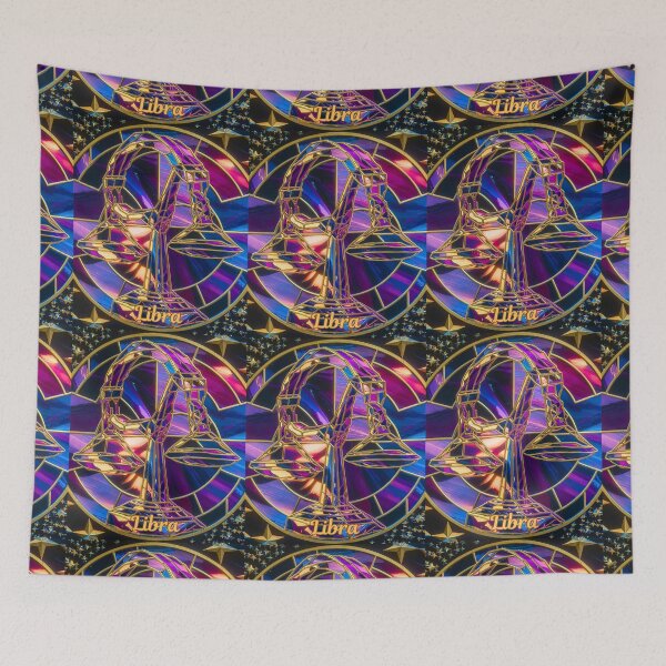 Item preview, Libra Zodiac, stained glass designed and sold by ZodiacWonders.