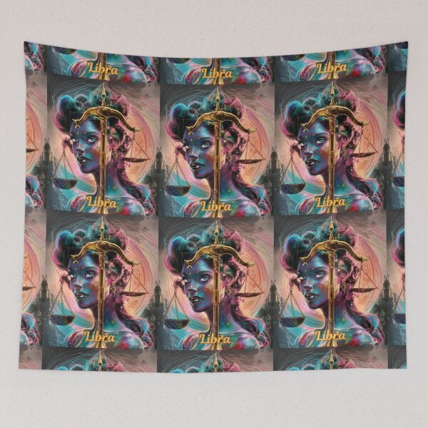 Item preview, Libra Zodiac, whimsical lady, celestial woman designed and sold by ZodiacWonders.