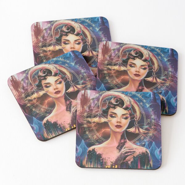 Item preview, Libra Zodiac, whimsical lady, celestial woman designed and sold by ZodiacWonders.