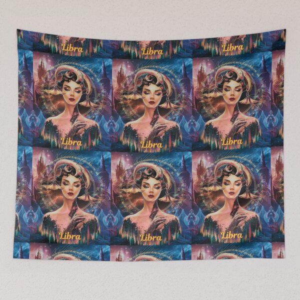 Item preview, Libra Zodiac, whimsical lady, celestial woman designed and sold by ZodiacWonders.