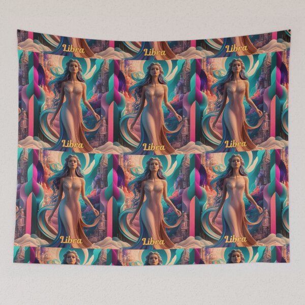 Item preview, Libra Zodiac, whimsical lady, celestial woman designed and sold by ZodiacWonders.