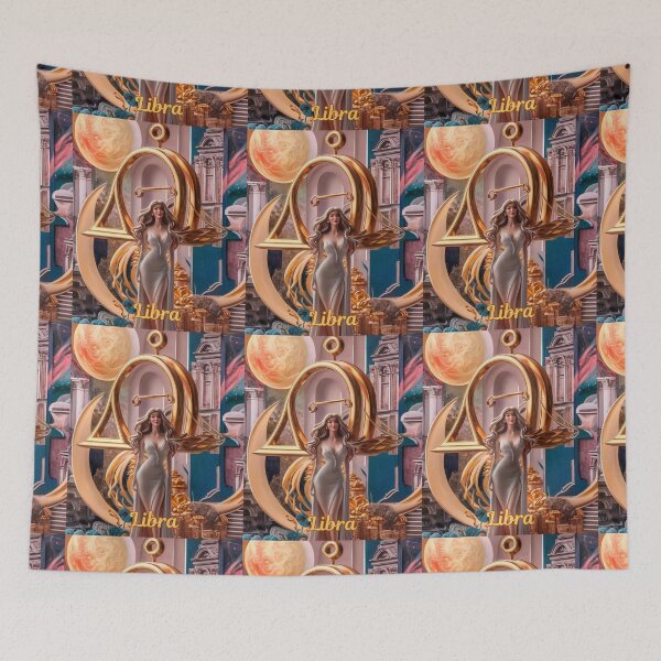 Item preview, Libra Zodiac, whimsical lady, celestial woman designed and sold by ZodiacWonders.