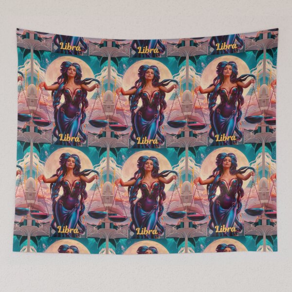 Item preview, Libra Zodiac, whimsical lady, celestial woman designed and sold by ZodiacWonders.