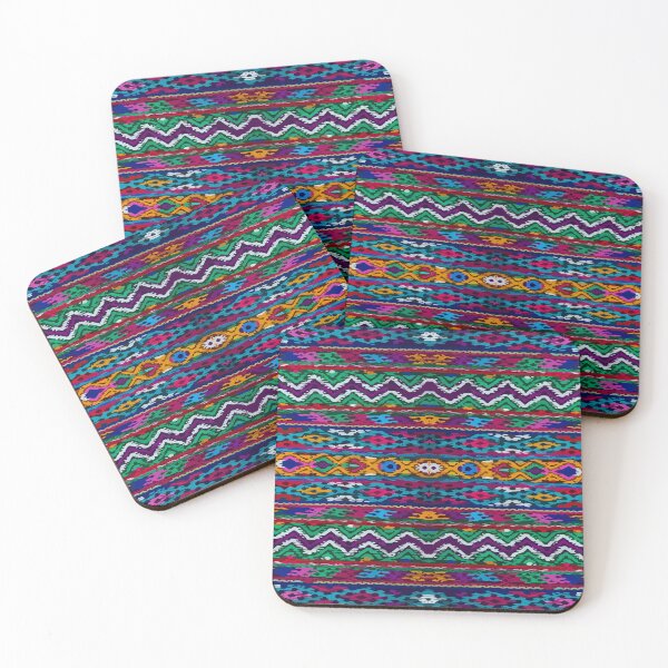 Item preview, Colorful rebozo embroidery maximalist decor multicolor stripes vibrant boho chic decor designed and sold by T-Mex.