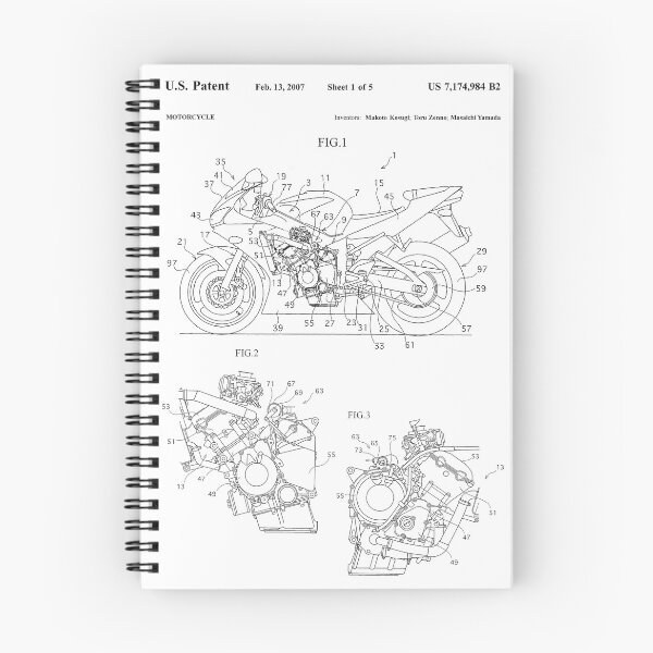 Item preview, Motorbike Patent Art Poster Design White Background designed and sold by Peek-Designs.