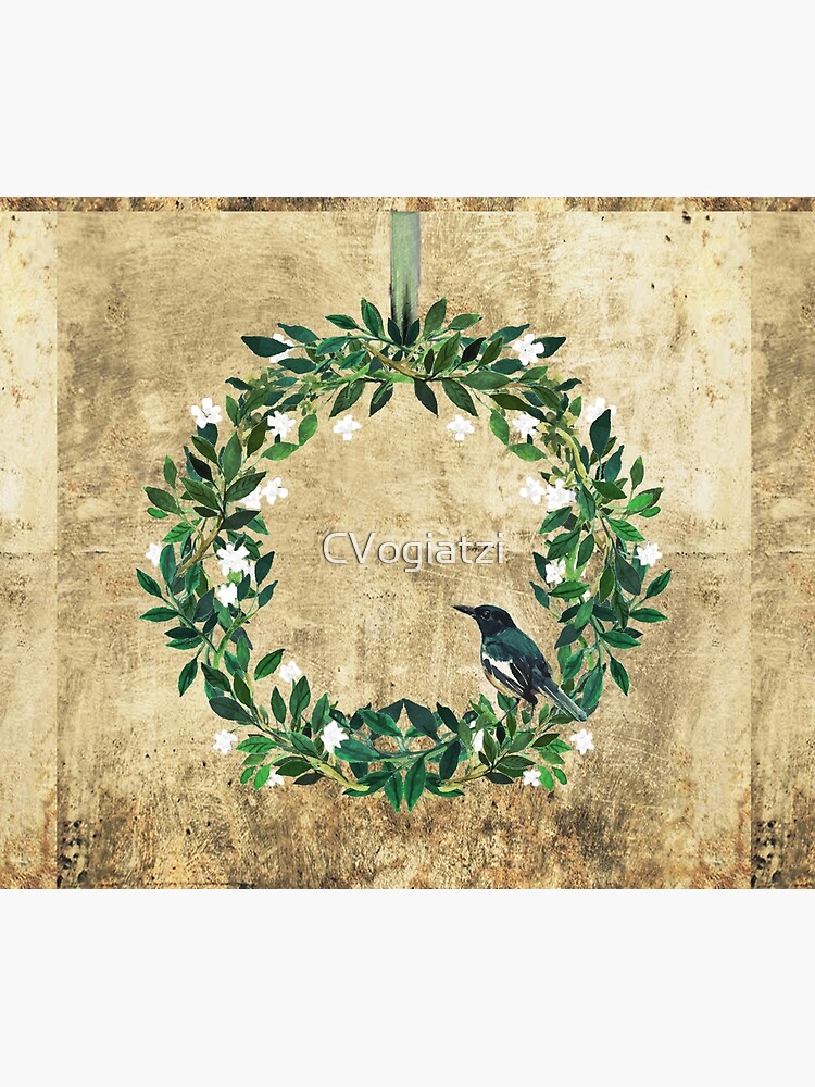 Wreath #White Flowers & Bird #Royal collection by CVogiatzi