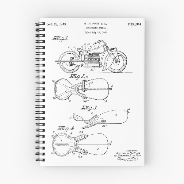 Artikelvorschau, Motorrad-Sattel-Patent-Poster-Design, weißer Hintergrund entworfen und verkauft von Peek-Designs.