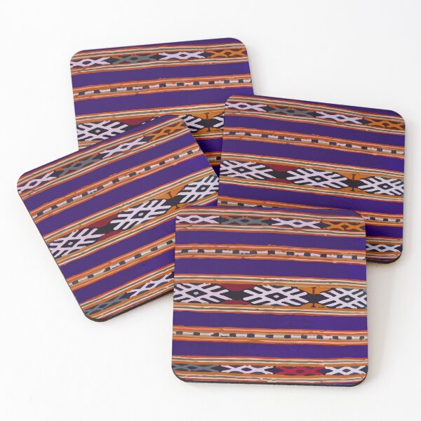 Item preview, Southwest navy blue stripes chevron poncho serape blanket designed and sold by T-Mex.