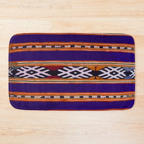 Item preview, Southwest navy blue stripes chevron poncho serape blanket designed and sold by T-Mex.