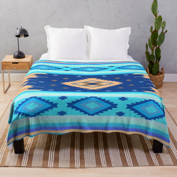 Item preview, Sky blue southwest boho chic maximalist decor folk art designed and sold by T-Mex.