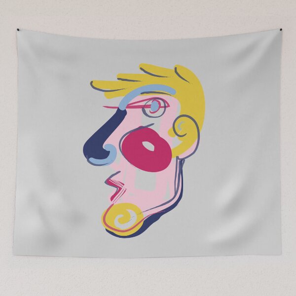Item preview, Big Blonde Guy - Modern Abstract Brush Portrait designed and sold by Bicone.