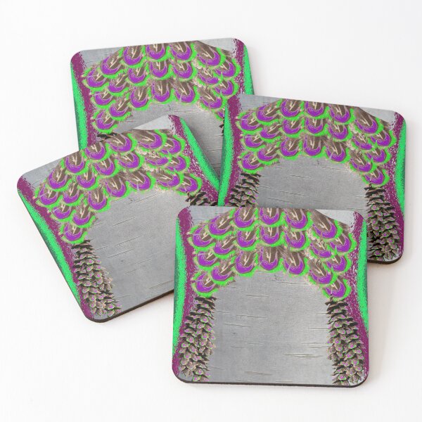 Item preview, Birch trees, pine cones and feathers designed and sold by cameoivory.