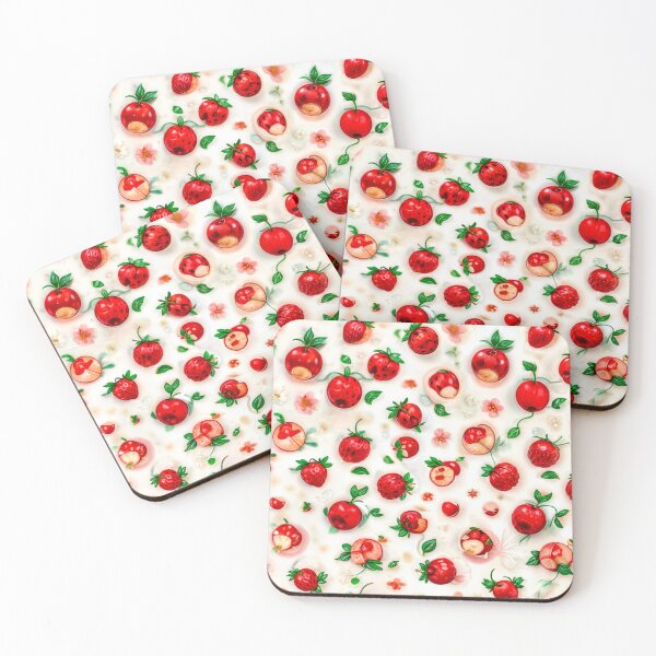 Item preview, seamless background with strawberries designed and sold by Iiibear888.