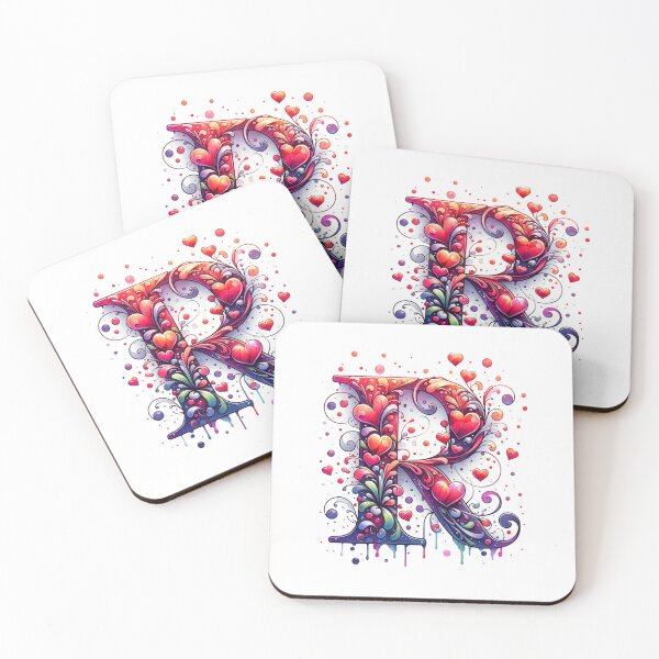 Item preview, The Letter R with Flowers and Hearts designed and sold by PassionforLove.