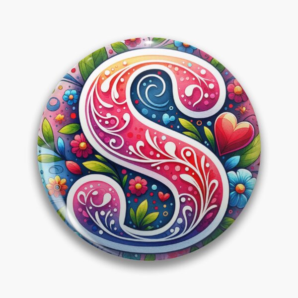 Item preview, The Letter S with Flowers and Hearts designed and sold by PassionforLove.