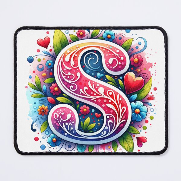 Item preview, The Letter S with Flowers and Hearts designed and sold by PassionforLove.