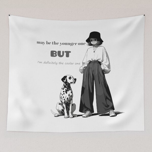 Item preview, youngest sister with dog-national siblings day-youngest girl designed and sold by toobel.