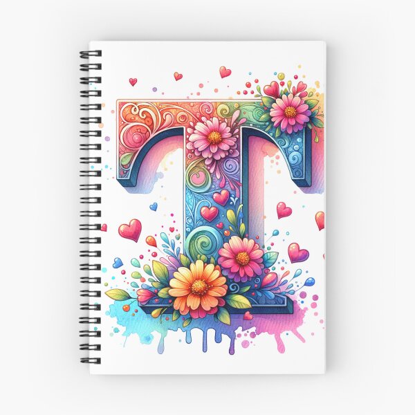 Item preview, The Letter T with Flowers and Hearts designed and sold by PassionforLove.