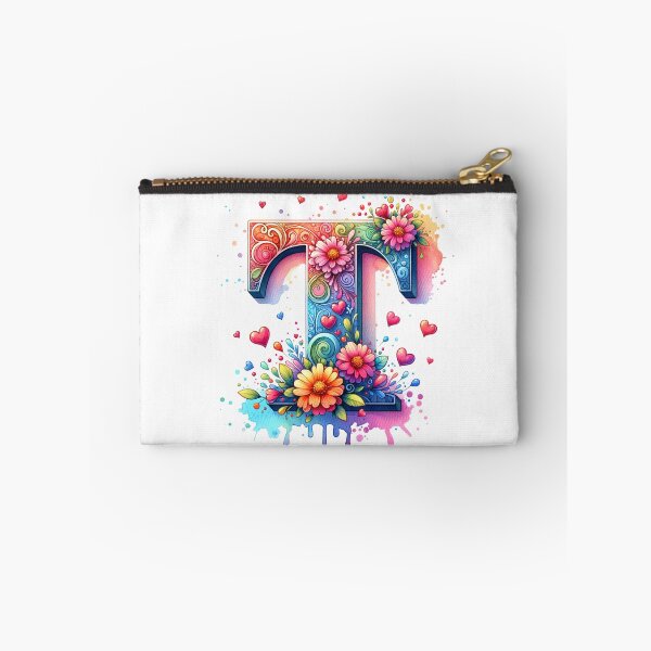 Item preview, The Letter T with Flowers and Hearts designed and sold by PassionforLove.