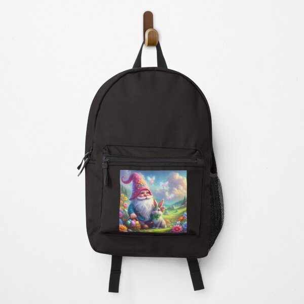 Item preview, Copy of gnome with Color hat with basket and rabbit happy magical easter landscape designed and sold by Expressions-Sel.