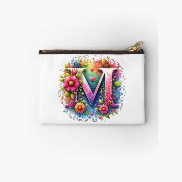Item preview, The Letter M with Flowers and Hearts designed and sold by PassionforLove.
