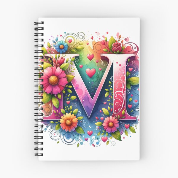 Item preview, The Letter M with Flowers and Hearts designed and sold by PassionforLove.