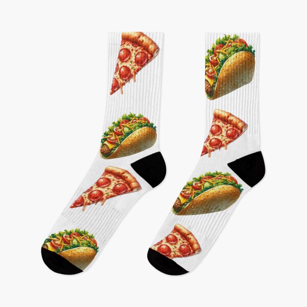 Item preview, Pizza Hotdog Burger Taco- Fun Food Pattern  designed and sold by EWNDesigns.