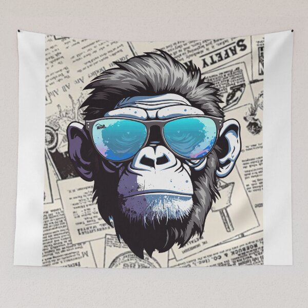 Item preview, Monkey t-shirts, nature t-shirts, cute wildlife t-shirts, vintage style t-shirts. ,newspaper designed and sold by BeYourself1993.