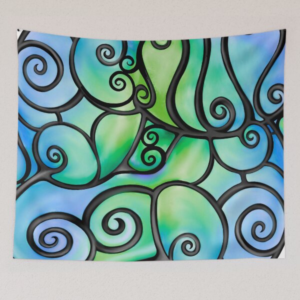 Item preview, Swirly Bubbles in Blue designed and sold by lezell.