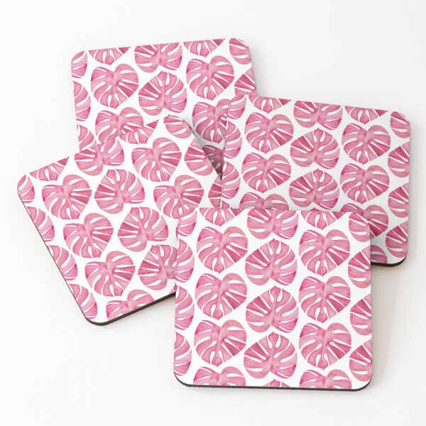 Item preview, Pink Monstera Pattern on White designed and sold by JocelynBateson.