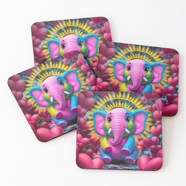 Item preview, Elephant Portrait. happy elephant, colorful elephant designed and sold by ElephantVibes.