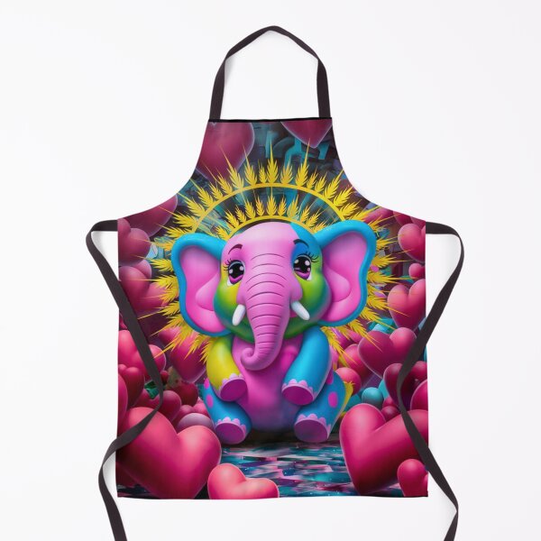 Item preview, Elephant Portrait. happy elephant, colorful elephant designed and sold by ElephantVibes.