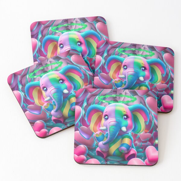 Item preview, Elephant Portrait. happy elephant, colorful elephant designed and sold by ElephantVibes.