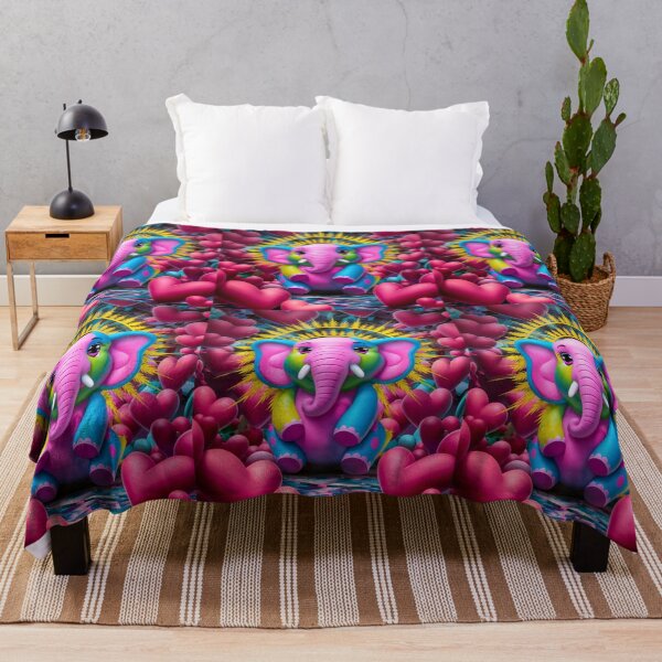 Item preview, Elephant Portrait. happy elephant, colorful elephant designed and sold by ElephantVibes.