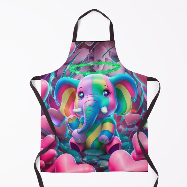 Item preview, Elephant Portrait. happy elephant, colorful elephant designed and sold by ElephantVibes.