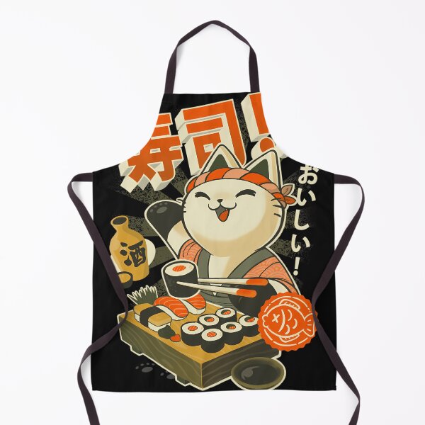 Item preview, Sushi Chef Cat , Funny Restaurant Kitty, Japanese Food designed and sold by JenniferSteen9.