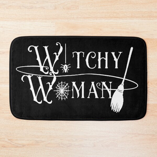 Item preview, Witchy Woman (with broom) in white designed and sold by ArtbyMikkiC.