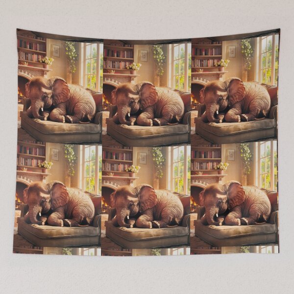 Item preview, Elephant Portrait. resting elephant designed and sold by ElephantVibes.