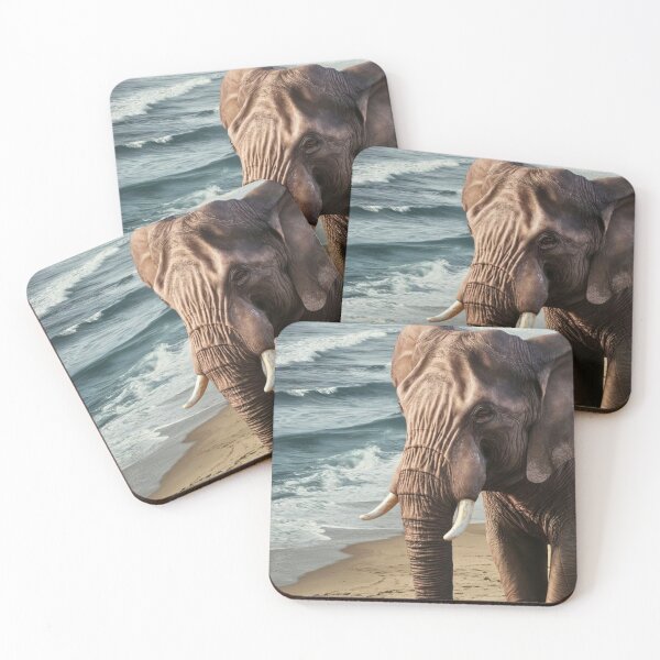 Item preview, Elephant Portrait. beach view designed and sold by ElephantVibes.