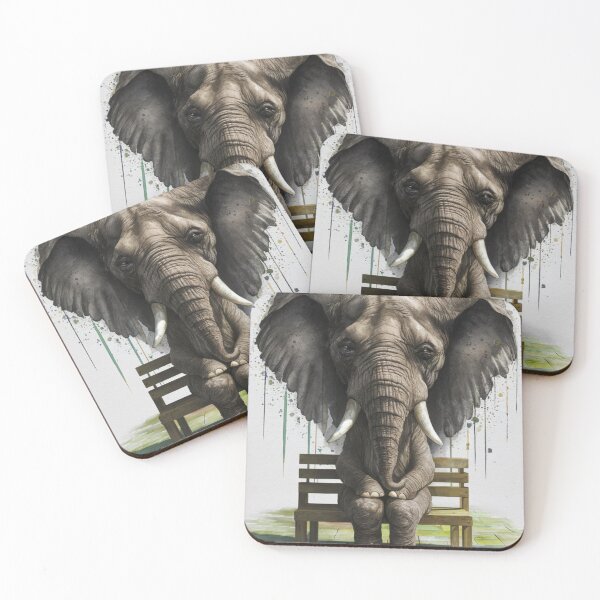Item preview, Elephant Portrait. sad elephant designed and sold by ElephantVibes.