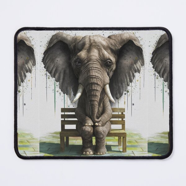 Item preview, Elephant Portrait. sad elephant designed and sold by ElephantVibes.