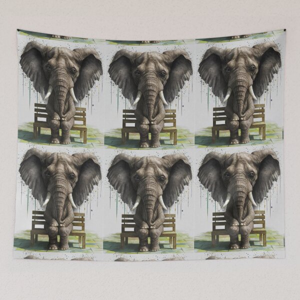 Item preview, Elephant Portrait. sad elephant designed and sold by ElephantVibes.