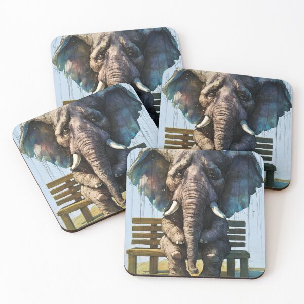 Item preview, Elephant Portrait. sad elephant designed and sold by ElephantVibes.