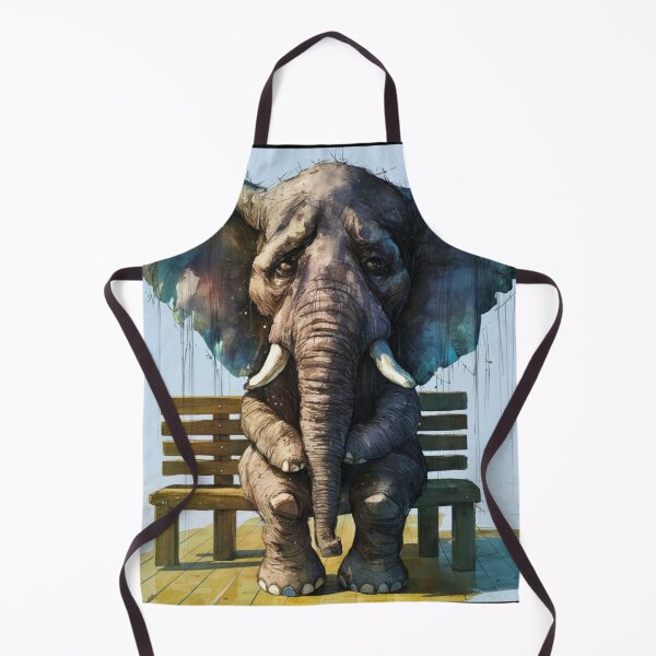 Item preview, Elephant Portrait. sad elephant designed and sold by ElephantVibes.