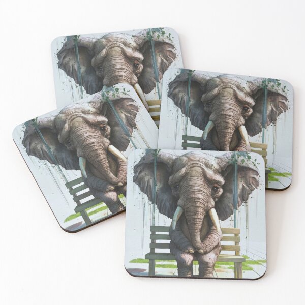Item preview, Elephant Portrait. sad elephant designed and sold by ElephantVibes.
