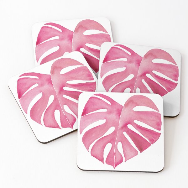 Item preview, Pink Monstera Leaf on White designed and sold by JocelynBateson.