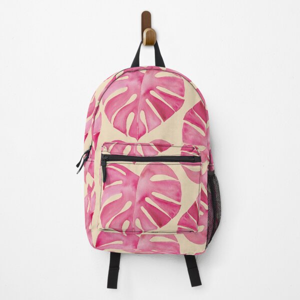Item preview, Pink Monstera Pattern on Peach designed and sold by JocelynBateson.