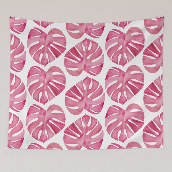 Item preview, Pink Monstera Pattern on White designed and sold by JocelynBateson.